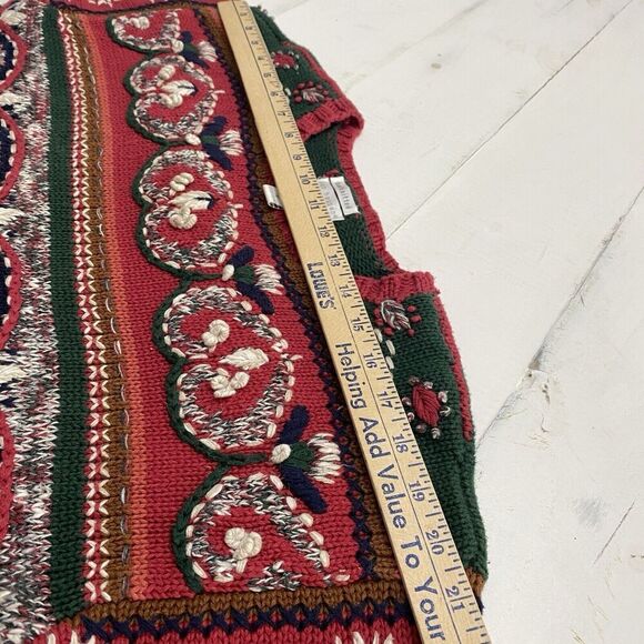 Vtg Van Heusen Handknitted Textured Chunky Knit Sweater Crewneck Womens Medium - Picture 7 of 10